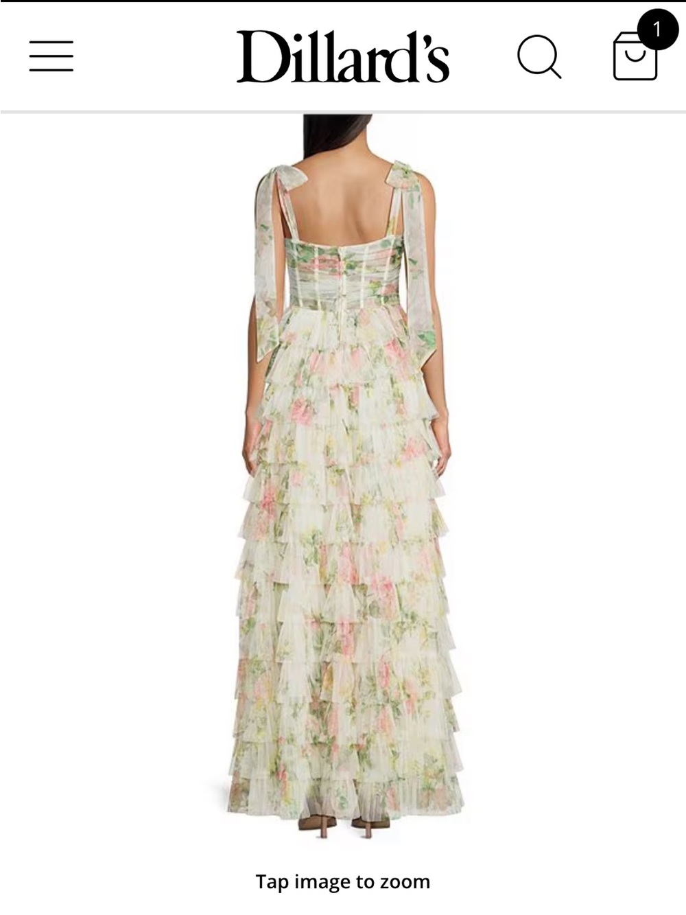 Floral Sweetheart Corseted Ruffled Dress - Picture 2 of 6
